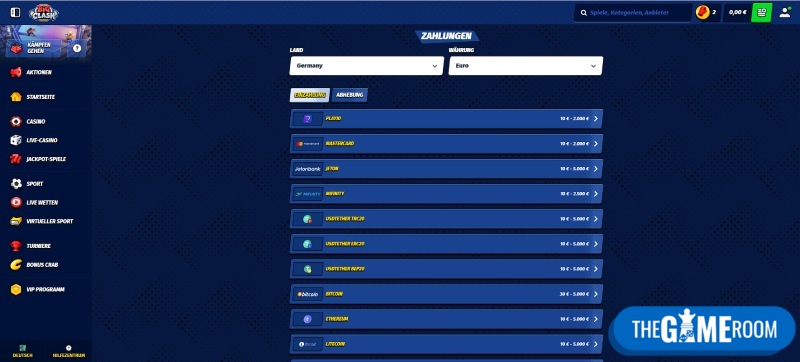 Eine Casino-Einzahlung per Lastschrift vornehmen