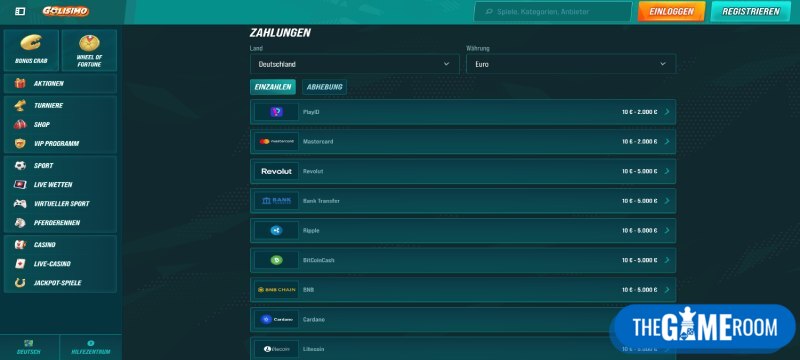 Zahlung im Casino ohne Einzahlungslimit