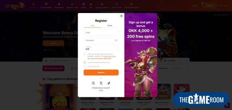 Registrer dig på den danske casinoside
