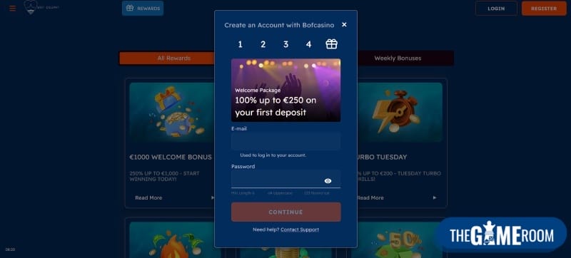register in casino