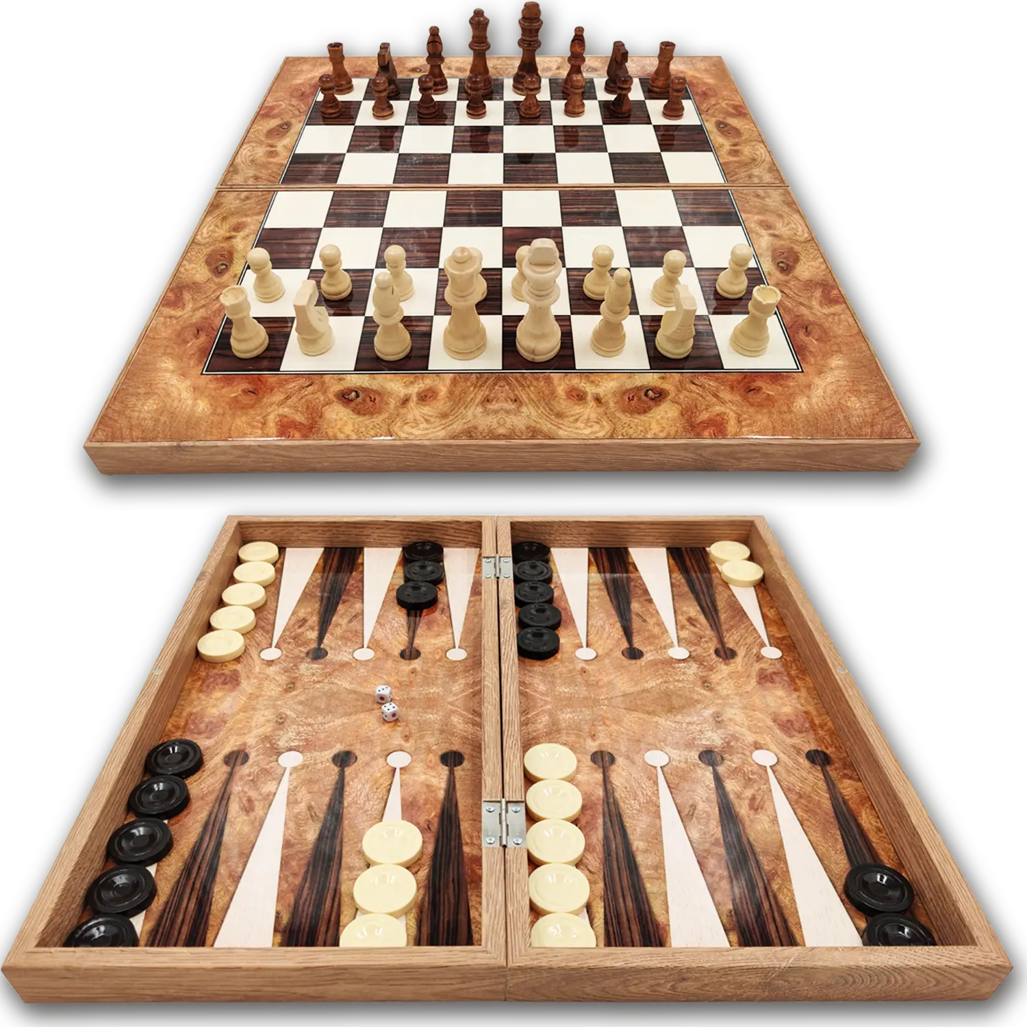 Combideal backgammon bord rosé uitvoering