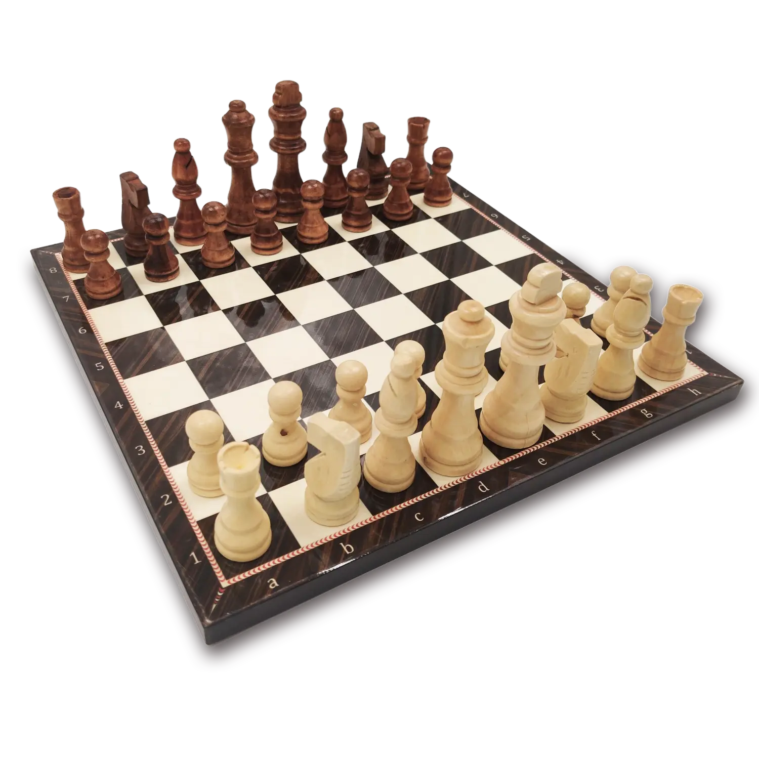 Walnoot hout schaakbord plus stukken