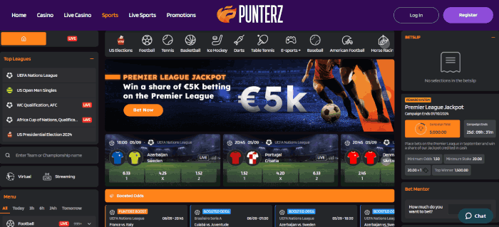 Punterz: Top online voetbal bookmaker