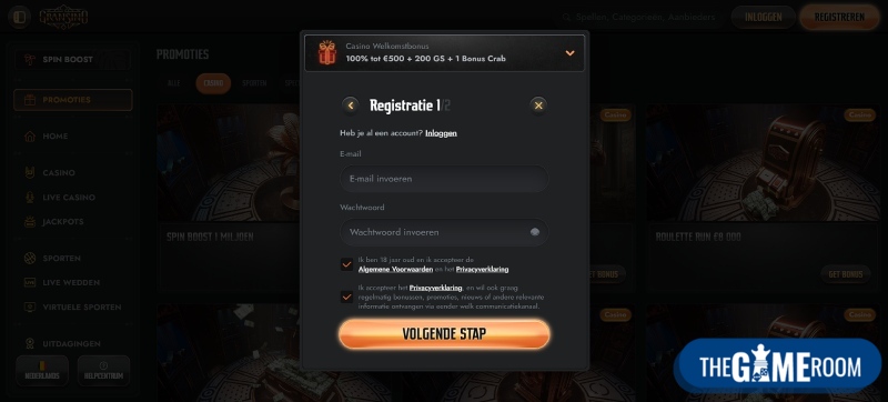 Registratie bij €10 deposit casino